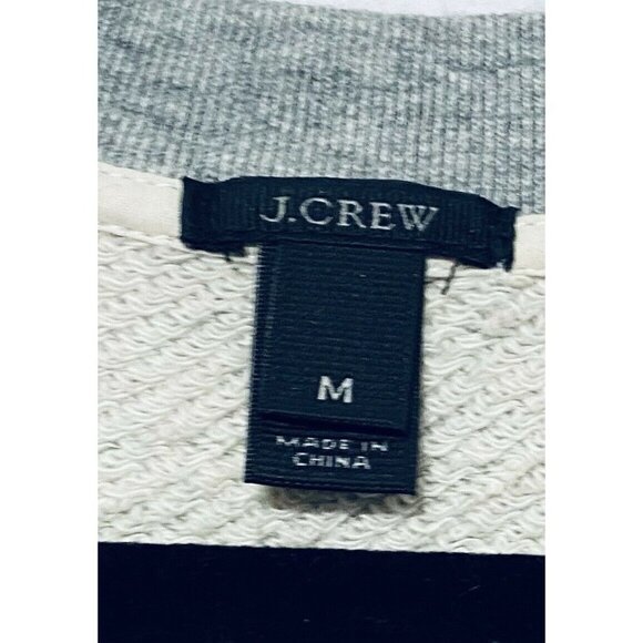 J Crew Say Yes Sweatshirt Womens Medium Metallic Graphic Sweater Gray Boho - Picture 5 of 8